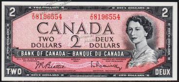 Канада 2 доллара 1961-72гг. P.76в - UNC - Канада 2 доллара 1961-72гг. P.76в - UNC