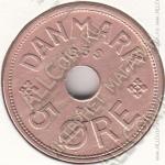 34-148 Дания 5 эре 1939г. КМ # 828,2 бронза 7,6гр