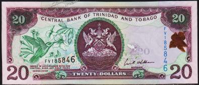 Тринидад и Тобаго 20 долларов 2006г. P.49 UNC - Тринидад и Тобаго 20 долларов 2006г. P.49 UNC