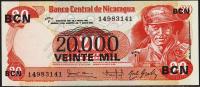 Никарагуа 20.000 кордоба 1987г. P.147 UNC на 20 кордоба 1984г. 
