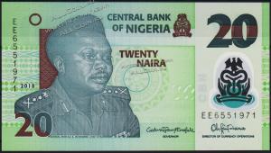 Банкнота Нигерия 20 найра 2018 года. P.34n - UNC - Банкнота Нигерия 20 найра 2018 года. P.34n - UNC