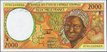 Банкнота Камерун 2000 франков 1997 года. P.203Ed - UNC - Банкнота Камерун 2000 франков 1997 года. P.203Ed - UNC