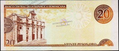 Банкнота Доминикана 20 песо 2000 года. P.160 UNC - Банкнота Доминикана 20 песо 2000 года. P.160 UNC