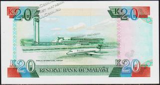 Малави 20 квача 1990г. P.26 UNC - Малави 20 квача 1990г. P.26 UNC