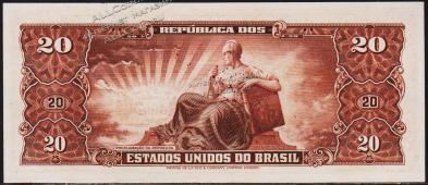 Бразилия 20 крузейро 1950г. Р.144 UNC - Бразилия 20 крузейро 1950г. Р.144 UNC