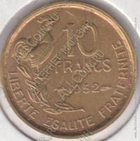 4-125 Франция 10 франков 1952г. KM# 915.1 алюминий-бронза 3,0гр 20,0мм