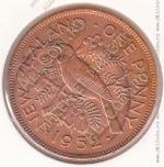 8-119 Новая Зеландия 1 пенни 1952г. КМ # 21 бронза 9,6гр. 31мм