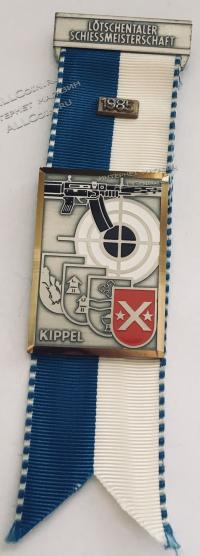 #445 Швейцария спорт Медаль Знаки. Чемпионат по стрельбе. 1985 год.