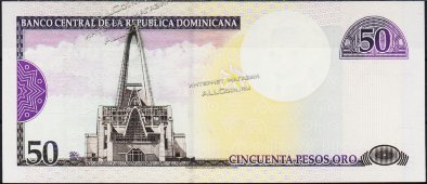Банкнота Доминикана 50 песо 2000 года. P.161 UNC - Банкнота Доминикана 50 песо 2000 года. P.161 UNC