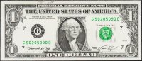 Банкнота США 1 доллар 1974 года. Р.455 UNC "G" G-D