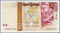 Банкнота Португалия 500 эскудо 2000 года. P.187с(1) - UNC