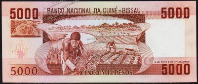 Гвинея-Бисау 5000 песо 1984г. P.9 UNC - Гвинея-Бисау 5000 песо 1984г. P.9 UNC