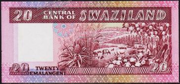 Свазиленд 20 эмалангени 1986г. P.12а - UNC - Свазиленд 20 эмалангени 1986г. P.12а - UNC