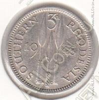 24-113 Южная Родезия 3 пенса 1951г. КМ # 20 медно-никелевая 1,41гр.16мм 