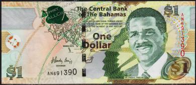 Багамские острова 1 доллар 2015г. P.NEW - UNC - Багамские острова 1 доллар 2015г. P.NEW - UNC