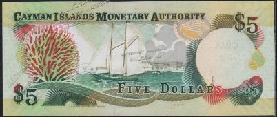 Каймановы острова 5 долларов 2005г. P.34в - UNC - Каймановы острова 5 долларов 2005г. P.34в - UNC