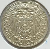 #003 Германия 25 пенни 1910г. Серебро  UNC. - #003 Германия 25 пенни 1910г. Серебро  UNC.