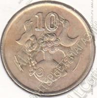 29-150 Кипр 10 центов 1990г. КМ # 56.2 никель-латунь 5,5гр. 24,5мм