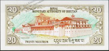 Бутан 20 нгултрум 1992г. P.16в - UNC - Бутан 20 нгултрум 1992г. P.16в - UNC