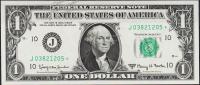 Банкнота США 1 доллар 1963А года Р.443в - UNC "J" J-Звезда