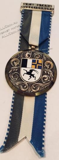 #348 Швейцария спорт Медаль Знаки. Герб кантона Граубюнден. Швейцария.