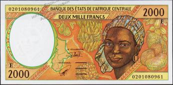 Банкнота Камерун 2000 франков 2002 года. P.203Eh - UNC - Банкнота Камерун 2000 франков 2002 года. P.203Eh - UNC