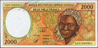 Банкнота Камерун 2000 франков 2002 года. P.203Eh - UNC