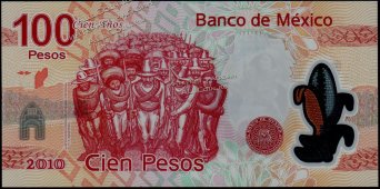 Банкнота Мексика 100 песо 2007 года. P.128 UNC "A-D" - Банкнота Мексика 100 песо 2007 года. P.128 UNC "A-D"