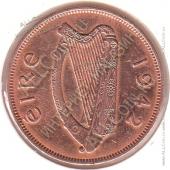 2-99 Ирландия 1 пенни 1942 г. KM#11  - 2-99 Ирландия 1 пенни 1942 г. KM#11 