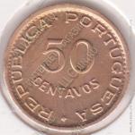 4-149 Ангола 50 сентаво 1961г. KM# 75 UNC бронза 4,0гр 20,0мм