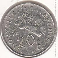 25-170 Новая Каледония 20 франков 1970г. КМ # 6 никелевая 10,0гр. 28,5мм