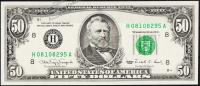 Банкнота США 50 долларов 1990 года. Р.488 UNC "H" H-А