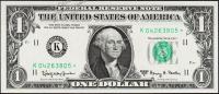 Банкнота США 1 доллар 1963А года Р.443в - UNC "K" K-Звезда