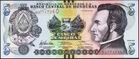 Банкнота Гондурас 5 лемпир 2012 года. P.98а - UNC