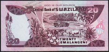 Свазиленд 20 эмалангени 2004г. P.30в - UNC - Свазиленд 20 эмалангени 2004г. P.30в - UNC