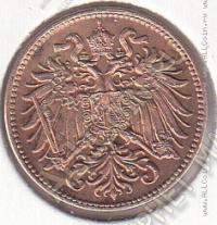 19-106 Австрия 2 геллера 1910г. КМ # 2801 бронза 3,35гр. 19мм