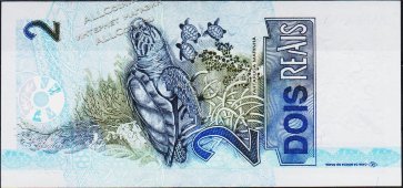 Банкнота Бразилия 2 реала 2001 года. P.249а - UNC - Банкнота Бразилия 2 реала 2001 года. P.249а - UNC