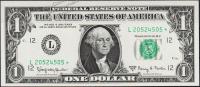 Банкнота США 1 доллар 1963А года Р.443в - UNC "L" L-Звезда
