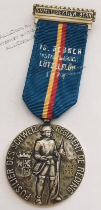 #448 Швейцария спорт Медаль Знаки. Награда. 1974 год.