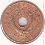 28-100 Восточная Африка 10 центов 1943г. КМ # 26,2 бронза