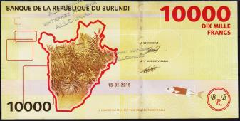 Бурунди 10000 франков 2015г. P.NEW - UNC - Бурунди 10000 франков 2015г. P.NEW - UNC