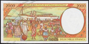 Банкнота Габон 2000 франков 1993 года. P.403Lа - UNC - Банкнота Габон 2000 франков 1993 года. P.403Lа - UNC