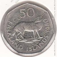 29-152 Фолклендские Острова 50 пенсов 1980г. КМ # 14.1 медно-никелевая 13,5гр. 30мм