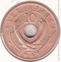35-119 Восточная Африка 10 центов 1943г. КМ # 26,2 бронза