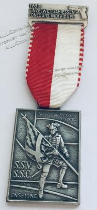 #449 Швейцария спорт Медаль Знаки. Индивидуальный конкурс. 1989 год.