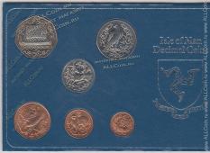 Остров Мэн набор 6 монет 1980г. UNC (в36) В КОРОБКЕ - Остров Мэн набор 6 монет 1980г. UNC (в36) В КОРОБКЕ