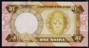 Банкнота Нигерия 1 найра 1984г. P.23в  - UNC - Банкнота Нигерия 1 найра 1984г. P.23в  - UNC