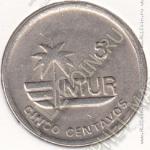 34-154 Куба 5 сентаво 1989г. КМ # 412,3а нержавеющая сталь