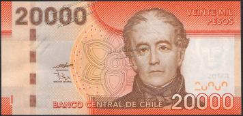 Чили 20.000 песо 2009г. P.165а - UNC - Чили 20.000 песо 2009г. P.165а - UNC