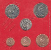 Остров Мэн набор 6 монет 1981г. UNC (в37) В КОРОБКЕ - Остров Мэн набор 6 монет 1981г. UNC (в37) В КОРОБКЕ